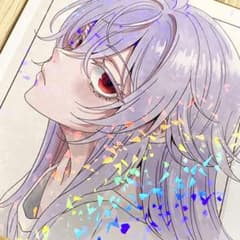 大色紙サイズ＊創作 女の子 手描きイラスト色紙 - メルカリ