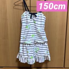 子供用水着 ボーダーフラワー柄のサムネイル
