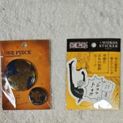 ONE PIECE サンジ 缶バッジ ＆ WORDS STICKER 2点組のサムネイル