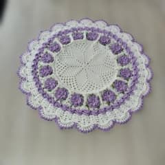 ハンドメイド かぎ針編み ドイリー マット 花モチーフのサムネイル