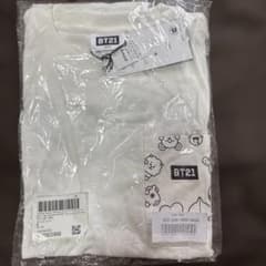 bt21 흑백 캐릭터 프린트 T 셔츠 화이트 M