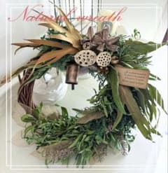 ナチュラルリース ドライフラワー グレビレアゴールド キンポウジュ