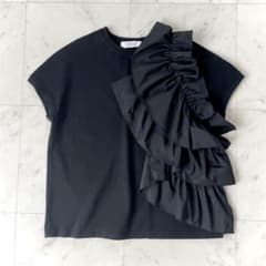 23SS✨美品✨ルルウィルビー タフタクチュールT ブラック サイズ2 洗える 23SS✨美品✨ルルウィルビー タフタクチュールT ブラック サイズ2