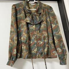 古着 ヴィンテージ レトロ ブラウス シャツ ボウタイのサムネイル
