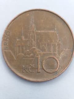 チェコ 10コルナ硬貨 1993年 ブルノのサムネイル