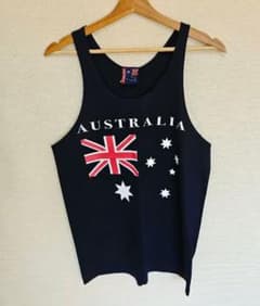 AUSTRALIA（オーストラリア）ロゴデザイン タンクトップ ブラックのサムネイル