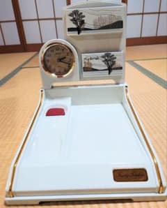 時計付き電話台 昭和レトロ 時計稼動中 箱つきのサムネイル