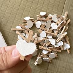 ハート　木製　クリップ 40個　結婚式　エスコートカード　写真クリップ　チェキのサムネイル