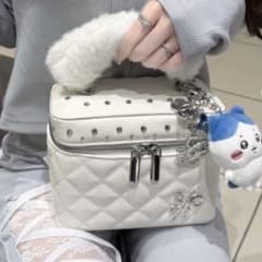 lumignon ルミニョンバニティバッグ ファー付き ホワイトルミニョンバッグ Lumignon ルミニョン キルティング ファー バニティバッグ ホワイト