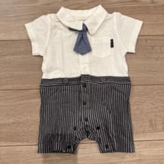 【美品】petit main 半袖ネクタイ付きロンパース70のサムネイル