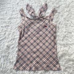 BURBERRY キャミソール タンク ピンクy2k 平成レトロ バックリボン BURBERRY キャミソール タンク ピンクy2k 平成レトロ バックリボン