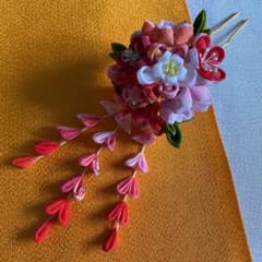 ちりめんつまみ細工　花かんざしのサムネイル