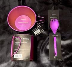 snow peak finisterreチタンシェラカップ、スプーン、マグピンク