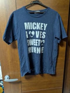 ミッキー ミニー プリント Tシャツ ネイビーのサムネイル