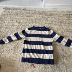 H&M ネイビー/ホワイト ストライプ 長袖カットソー 110センチのサムネイル