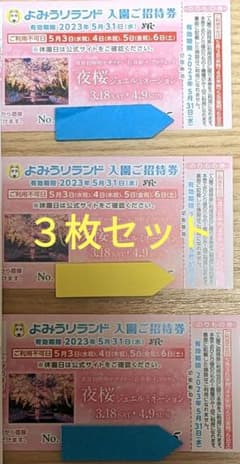 よみうりランド入園ご招待券 ３枚セットのサムネイル