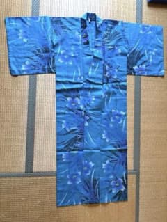 浴衣 単品 ブルー系 花柄 鮮やかのサムネイル