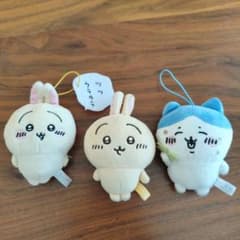 치이카와 마스코트 봉제인형 3점 세트(토끼 2점·벌벌 1점)