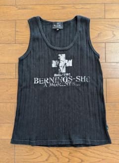 BERNINGS-SHO タンクトップ ノースリーブ M ブラック ロゴプリントのサムネイル