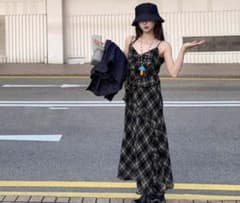 SHEIN チェック柄 キャミワンピースのサムネイル