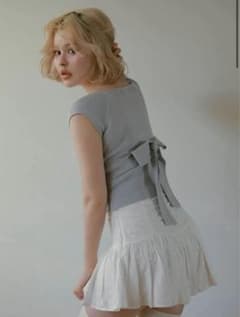 andmary Elle ribbon knit tops アイスブルー リボン - メルカリ