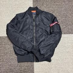 MA-1 ブラックジャケット オレンジ裏地 - メルカリ