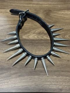 long spike studs leather choker necklaceのサムネイル