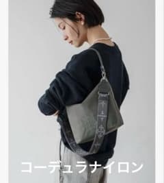 超美品ラシットコーデュラナイロン刺繍2WAYシンプルショルダーバッグ 