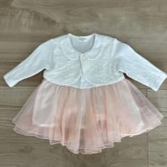 オレンジ様専用　レイヤード風ピンクチュールワンピースのサムネイル