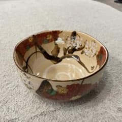 京焼　清水焼　平安　賢山　金彩　雲錦図　高台皿　コンポート　未使用 京焼・清水焼の窯元、平安井泉が手がけた雲錦（うんきん）透かし彫り