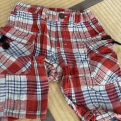 値下げ！赤 チェック柄 コットン ハーフパンツのサムネイル