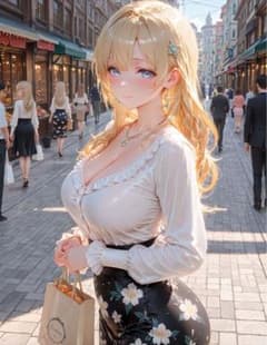 AI美少女イラスト 街角の少女 A4ポスターのサムネイル