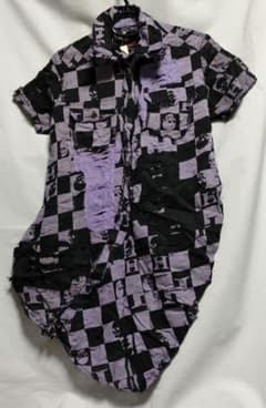 h.ANARCHY スカル ガーゼ 半袖シャツ ワンピース チェック NAOTO