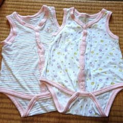 肌着 ロンパース 70 ノースリーブ 2点セットのサムネイル