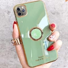 新品 iPhone12 スマホケース スマホリング付き グリーンのサムネイル