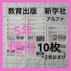 カラーテスト 見なおしシート 理科 5年 教育出版 新学社 アルファ 