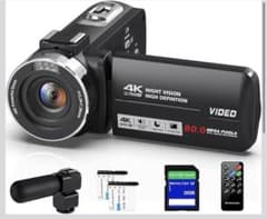 ビデオカメラ 4K 80MP 32GB 1500mAh マイク付属