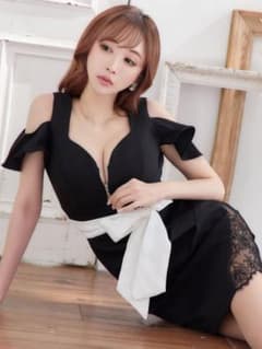 JEWELSフロントジップ レース ショルダーカット ドレスのサムネイル