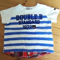 ミキハウス ダブルB ボーダーTシャツ ８０のサムネイル