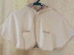 BURBERRY　リバーシブルベビーポンチョ　ウール55%上質ニット×チェック柄のサムネイル