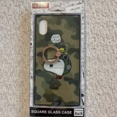 PEANUTS iPhone Xs / X 스퀘어 유리 케이스