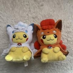 アローラロコンポンチョのピカチュウぬいぐるみ ロコンポンチョピカチュウ＆アローラロコンポンチョピカチュウ