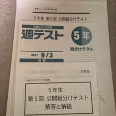 四谷大塚 公開組み分けテスト 2017年9月3日実施のサムネイル