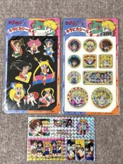 [Rare Retro] Sailor Moon R Glitter Stickers and other items (Set of 3)
