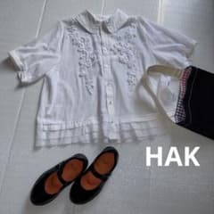 HAK ハク ワッシャー加工の半袖ブラウス 白 - メルカリ