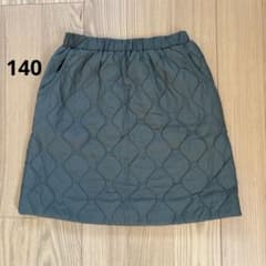 UNIQLO ユニクロ キッズ キルティングスカート 140 カーキ