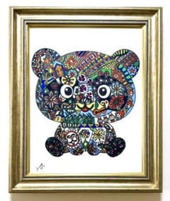 F6号】ジミー大西【パンダ】手描き作品/表裏サイン有り/油彩/絵画/高級
