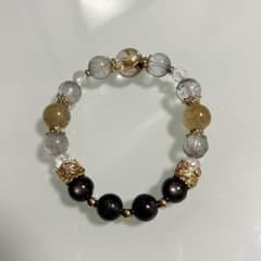 Thida stone天然石デザインブレスレットルチルクォーツレムリアン