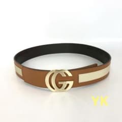 GUCCI グッチ ベルト インターロッキングG 74053 ブラウン ベージュ