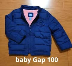 baby Gap 100 中綿 ジャケット 女の子 ネイビー コサージュ 紺のサムネイル